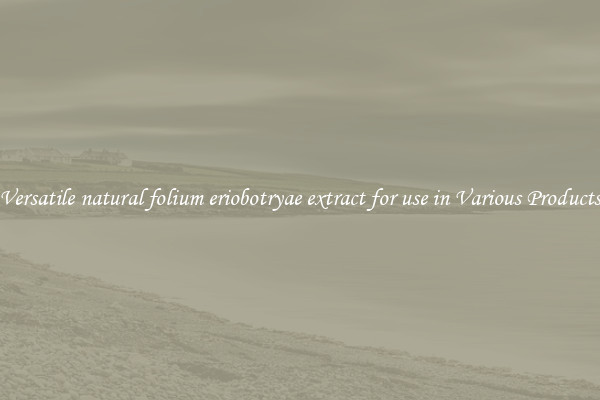 Versatile natural folium eriobotryae extract for use in Various Products