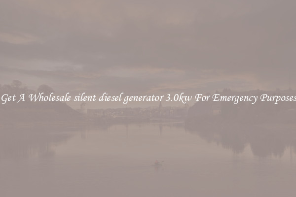 Get A Wholesale silent diesel generator 3.0kw For Emergency Purposes