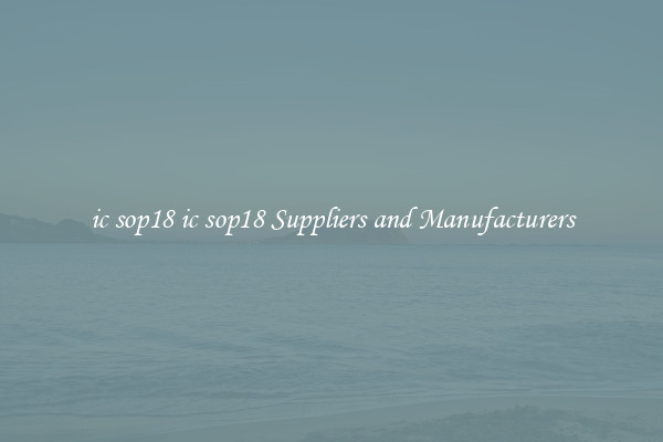 ic sop18 ic sop18 Suppliers and Manufacturers