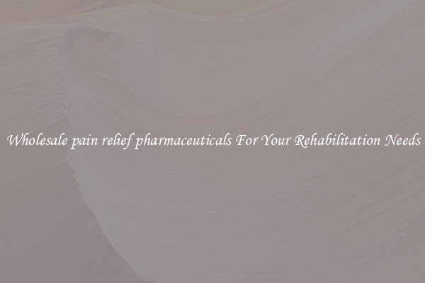 Wholesale pain relief pharmaceuticals For Your Rehabilitation Needs