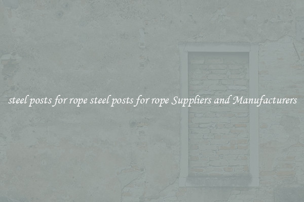 steel posts for rope steel posts for rope Suppliers and Manufacturers